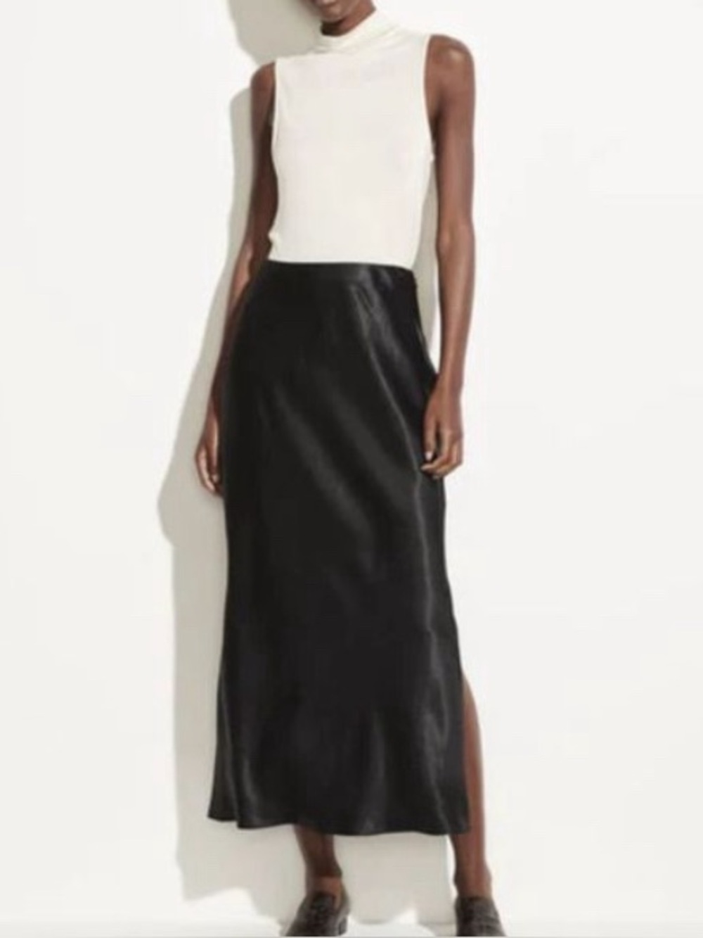 LIKE NEW Vince Side Slit Slip Skirt in black